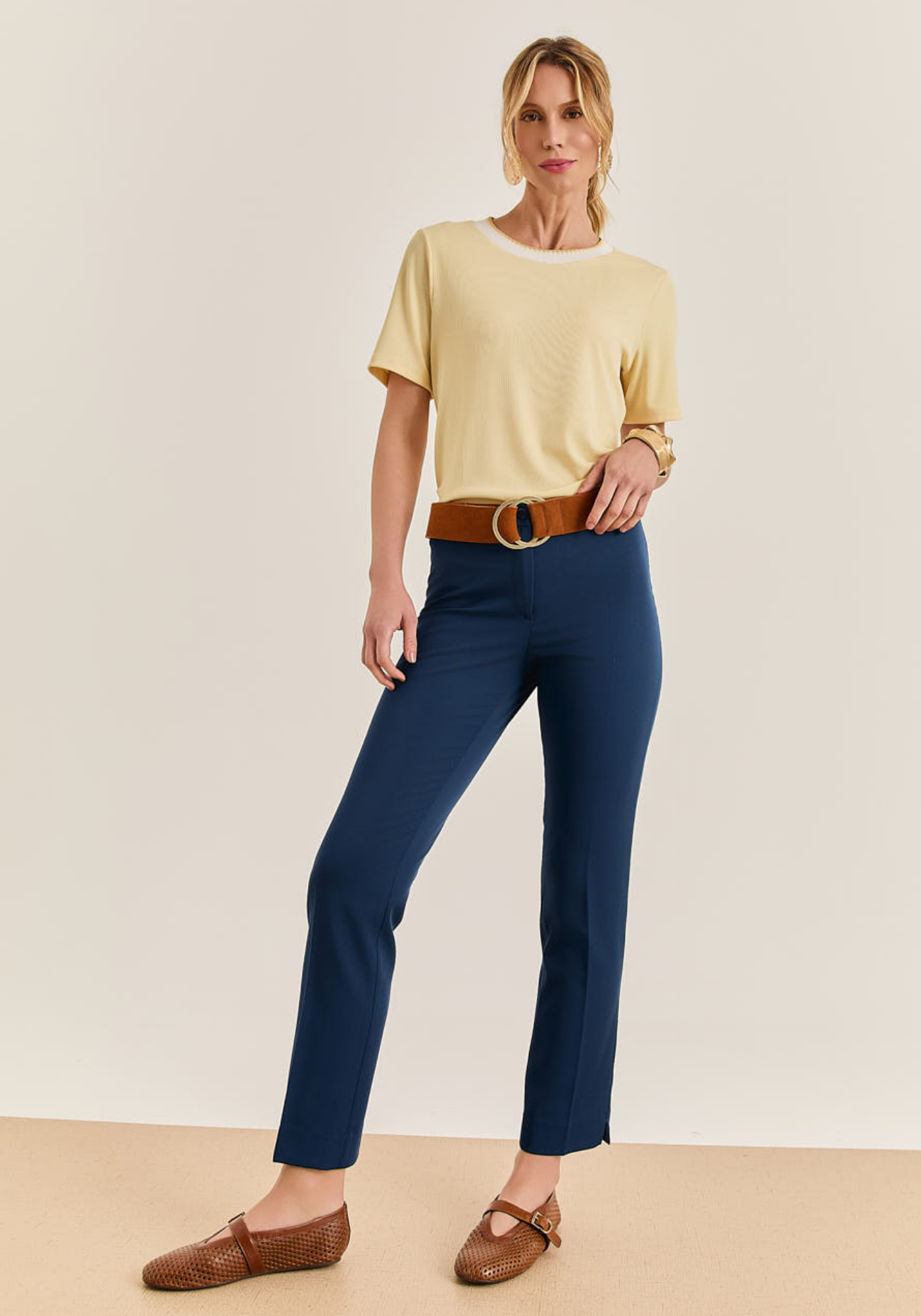 01 calca alfaiataria reta two way marinho