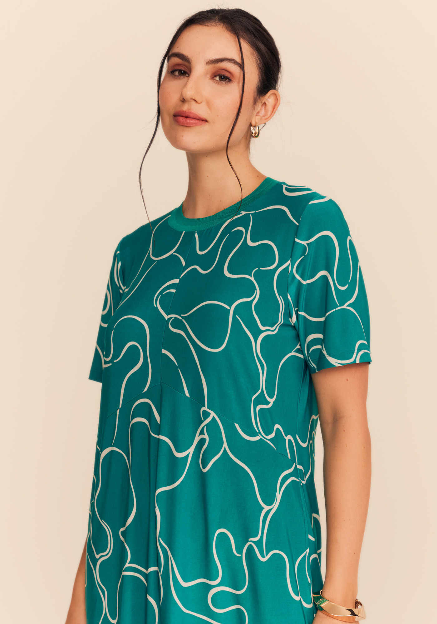 02 vestido malha estampado verde