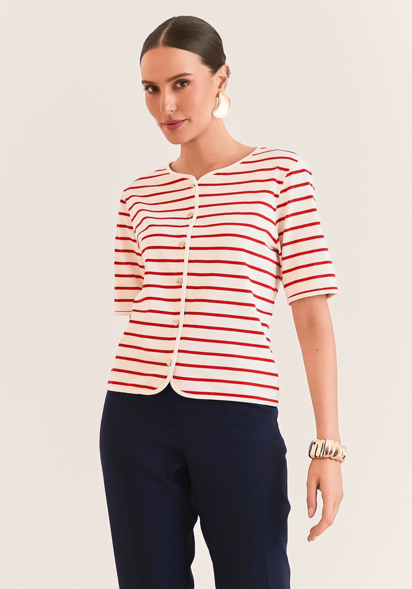 03 t shirt listrada vermelho