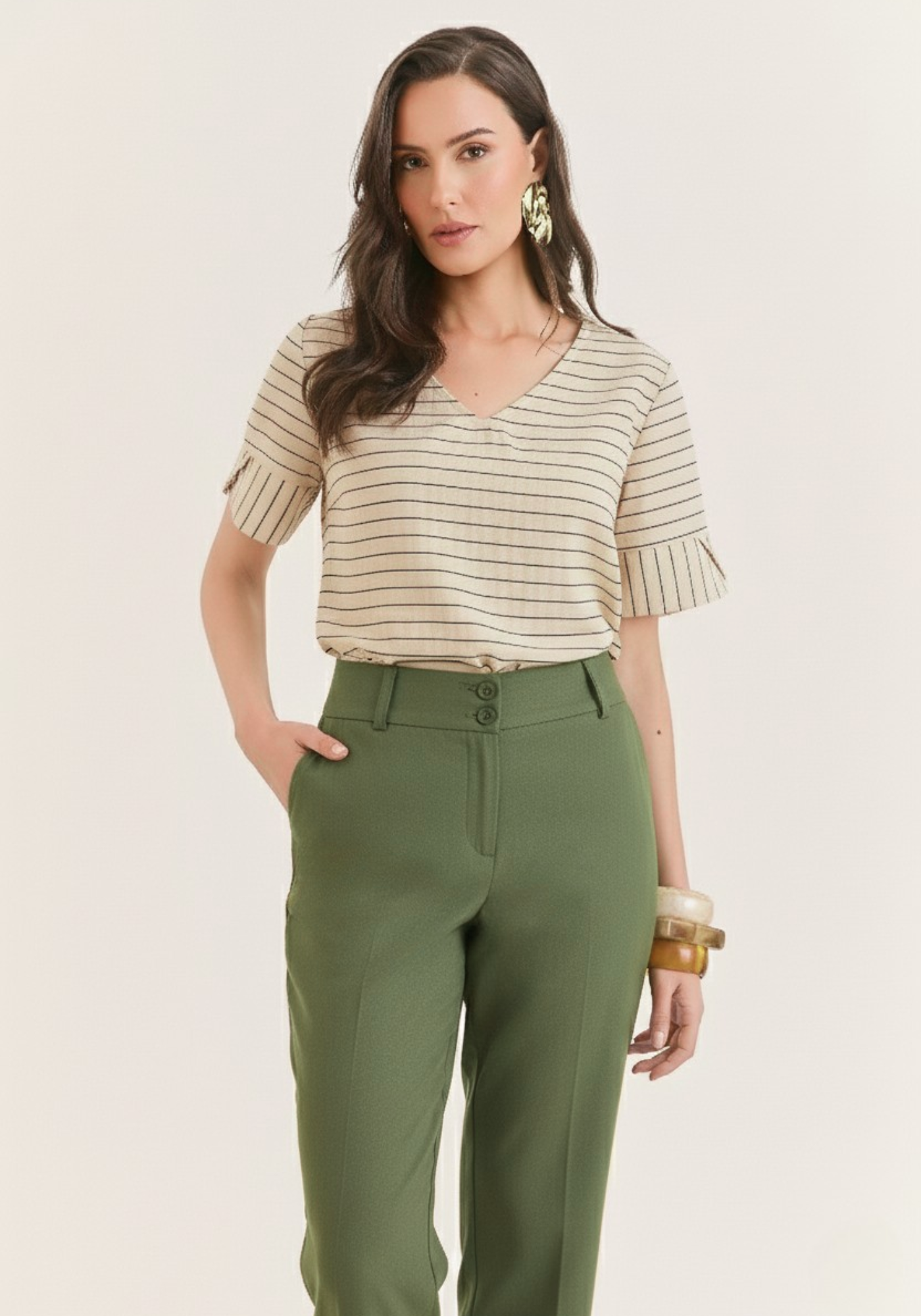 07 calca linho sevilha verde militar